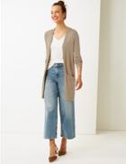 Marks & Spencer Jersey Longline Cardigan Buff