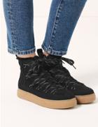 Marks & Spencer Fur Lined Lace-up Ankle Boots Black