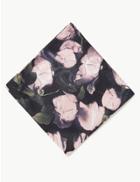 Marks & Spencer Silk Floral Print Pocket Square Pale Pink Mix