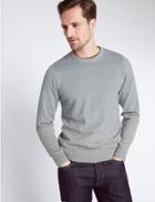 Marks & Spencer Pure Cotton Textured Jumper Grey Mix