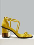 Marks & Spencer Leather Feature Heel Sandals Ochre