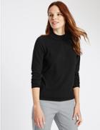 Marks & Spencer Ribbed Neckline Jumper Black