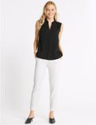 Marks & Spencer Jacquard Print Slim Leg Trousers Winter White