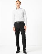 Marks & Spencer Black Tailored Fit Trousers With Stretch Black