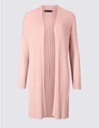 Marks & Spencer Open Front Long Sleeve Cardigan Bubblegum