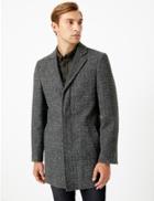 Marks & Spencer Textured Wool Blend Overcoat Grey Mix