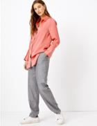 Marks & Spencer Longline Satin Shirt Hot Bronze