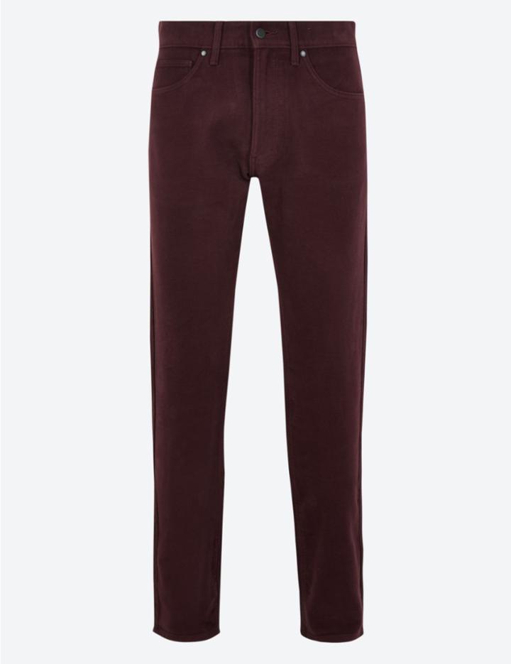 Marks & Spencer Slim Fit Italian Moleskin Trousers Burgundy