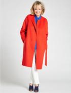 Marks & Spencer Wool Blend Belted Coat Red