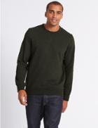 Marks & Spencer Cotton Rich Sweatshirt Dark Khaki