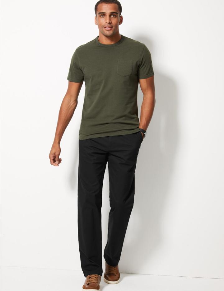 Marks & Spencer Regular Fit Chinos With Stretch Black