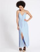 Marks & Spencer Lace Trim Slip Dress Blue