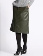 Marks & Spencer A-line Midi Skirt Khaki