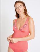 Marks & Spencer Embroidered Padded Tankini Top Coral Mix