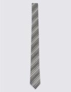 Marks & Spencer Striped Tie & Pocket Square Set Black Mix
