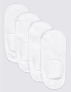 Marks & Spencer 4 Pairs Of Cool & Freshfeet&trade; Invisisble Shoe Liners White