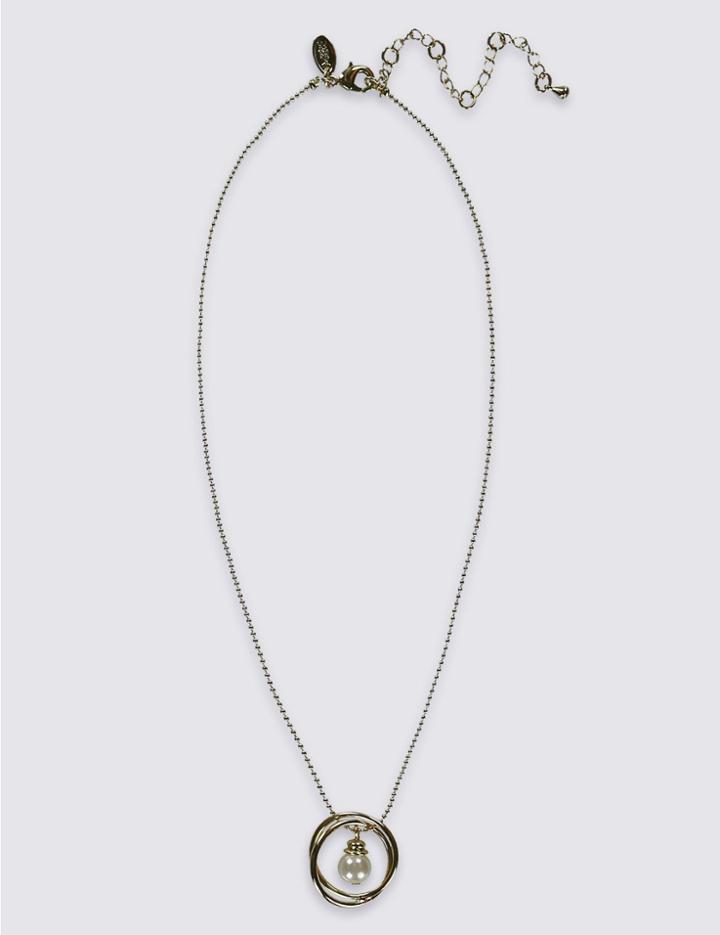 Marks & Spencer Circle Pearl Effect Necklace Cream Mix