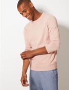 Marks & Spencer Pure Fine Cotton Crew Neck Jumper Khaki