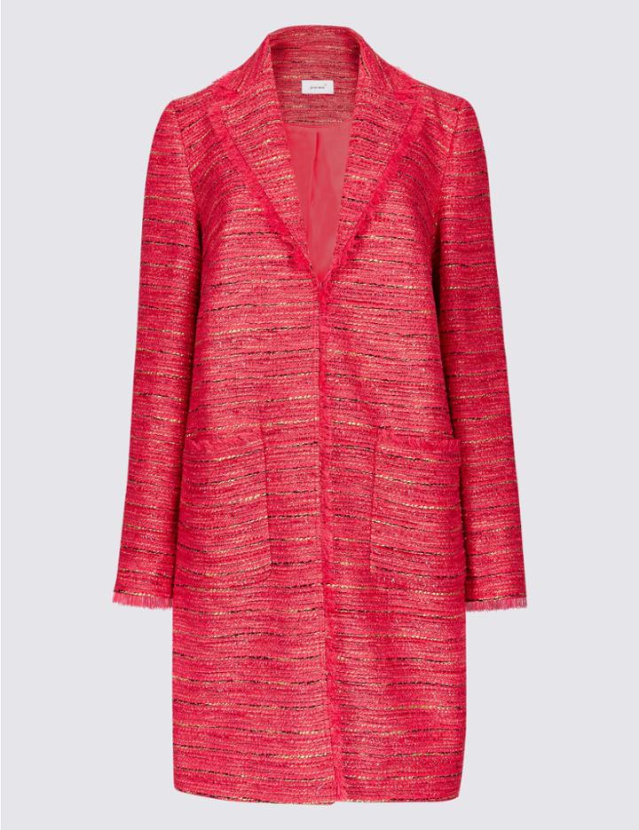 Marks & Spencer Textured Blazer Pink Mix
