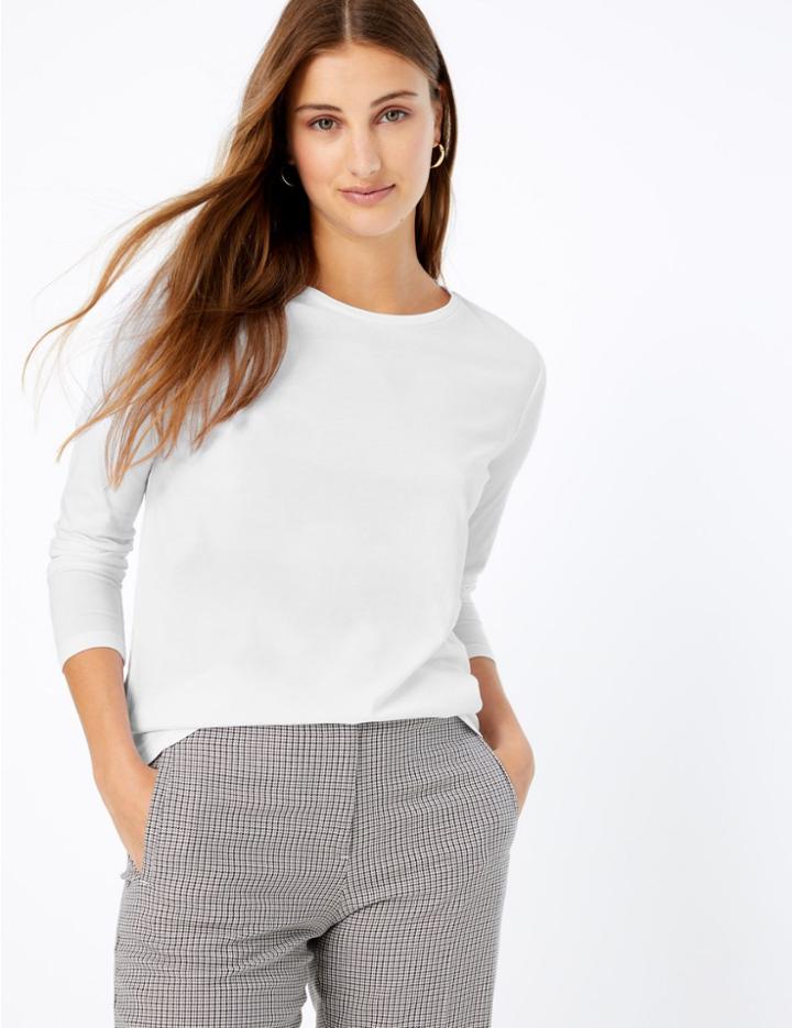 Marks & Spencer Pure Cotton Straight Fit Top White