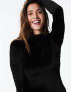 Marks & Spencer Heatgen&trade; Velvet Turtle Neck Top Black