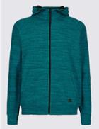 Marks & Spencer Active Cotton Rich Zip Through Hoody Teal Mix