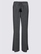 Marks & Spencer Geometric Print Beach Trousers Black Mix