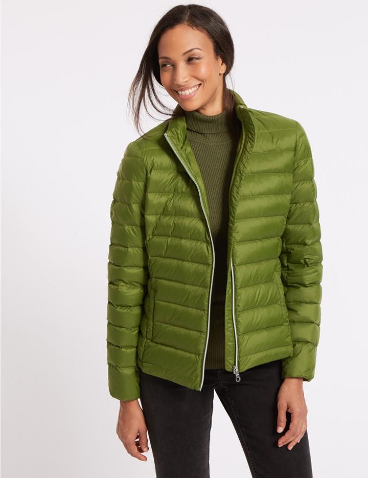 Marks & Spencer Lightweight Down & Feather Jacket Fern Green
