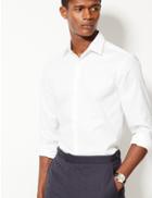 Marks & Spencer Cotton Rich Slim Fit Oxford Shirt White