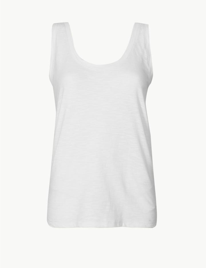Marks & Spencer Scoop Neck Vest Top White