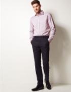 Marks & Spencer Pure Cotton Tailored Fit Shirt Red Mix