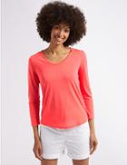 Marks & Spencer Relaxed Scoop Neck T-shirt Flame