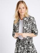 Marks & Spencer Cotton Blend Jacquard Print Jacket Cream Mix