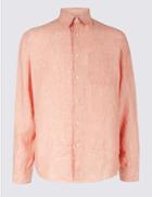 Marks & Spencer Pure Linen Shirt With Pocket Peach