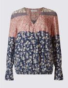 Marks & Spencer Ditsy Print Wrap V-neck Blouse Multi