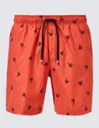 Marks & Spencer Embroidered Quick Dry Swim Shorts Coral Mix