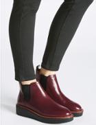Marks & Spencer Leather Chelsea Ankle Boots Oxblood