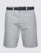 Marks & Spencer Pure Cotton Shorts With Belt Grey Mix