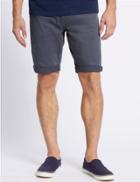 Marks & Spencer Garment Dye Denim Shorts Grey Blue