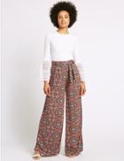 Marks & Spencer Printed Wide Leg Trousers Orange Mix