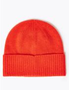 Marks & Spencer Pure Cashmere Turned Up Beanie Dark Orange