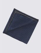 Marks & Spencer Pure Silk Spotted Pocket Square Navy Mix
