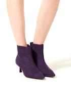 Marks & Spencer Wide Fit Kitten Heel Ankle Boots Purple