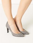 Marks & Spencer Stiletto Heel Pointed Court Shoes Grey Mix