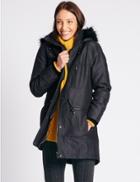 Marks & Spencer Metallic Drawstring Waist Padded Parka Navy