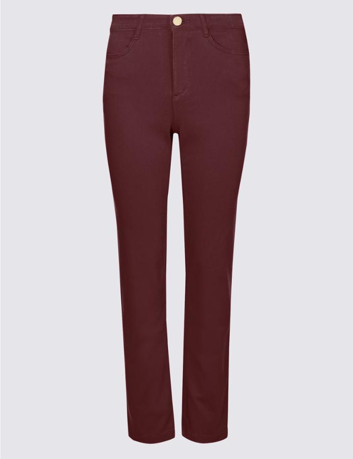 Marks & Spencer Straight Leg Roma Rise Jeans Dark Berry