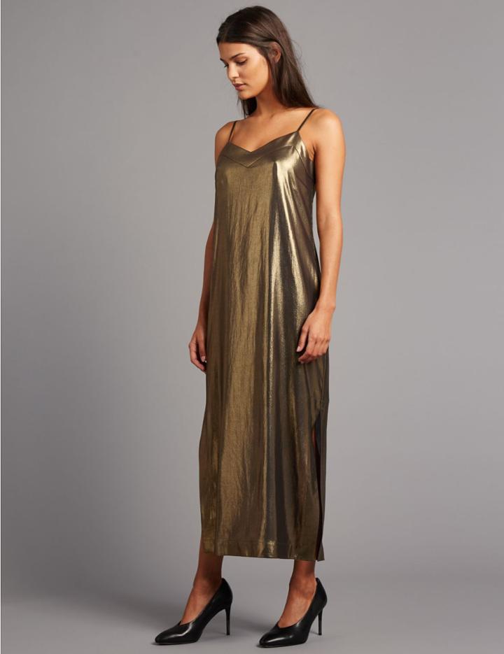Marks & Spencer Shimmer Slip Maxi Dress Gold Mix
