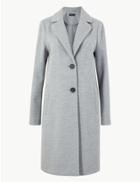 Marks & Spencer Textured Coat Grey Marl