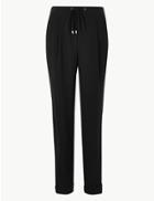 Marks & Spencer Side Stripe Tapered Leg Trousers Black