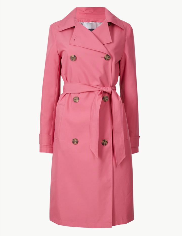 Marks & Spencer Double Breasted Trench Coat Pink